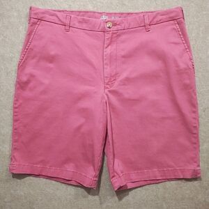 Izod Saltwater Pink Flat Front Chino Shorts -B
